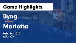 Byng  vs Marietta  Game Highlights - Feb. 14, 2020