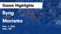 Byng  vs Marietta Game Highlights - Feb. 7, 2023