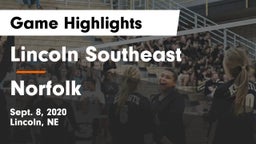 Lincoln Southeast  vs Norfolk  Game Highlights - Sept. 8, 2020