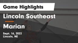 Lincoln Southeast  vs Marian  Game Highlights - Sept. 16, 2022