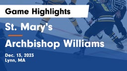 St. Mary's  vs Archbishop Williams  Game Highlights - Dec. 13, 2023