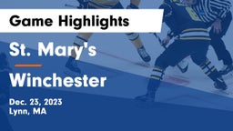 St. Mary's  vs Winchester  Game Highlights - Dec. 23, 2023