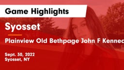 Syosset  vs Plainview Old Bethpage John F Kennedy  Game Highlights - Sept. 30, 2022