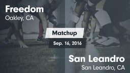 Matchup: Freedom  vs. San Leandro  2016