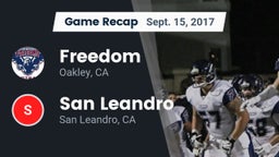 Recap: Freedom  vs. San Leandro  2017