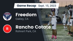 Recap: Freedom  vs. Rancho Cotate  2023