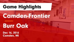 Camden-Frontier  vs Burr Oak Game Highlights - Dec 16, 2016