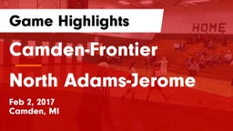 Camden-Frontier  vs North Adams-Jerome Game Highlights - Feb 2, 2017