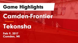 Camden-Frontier  vs Tekonsha Game Highlights - Feb 9, 2017