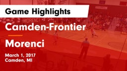 Camden-Frontier  vs Morenci Game Highlights - March 1, 2017