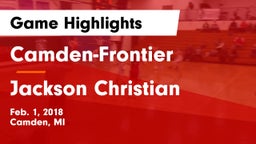 Camden-Frontier  vs Jackson Christian Game Highlights - Feb. 1, 2018