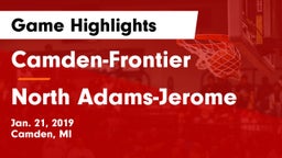 Camden-Frontier  vs North Adams-Jerome Game Highlights - Jan. 21, 2019