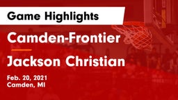 Camden-Frontier  vs Jackson Christian Game Highlights - Feb. 20, 2021