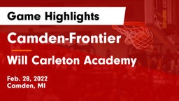 Camden-Frontier  vs Will Carleton Academy Game Highlights - Feb. 28, 2022