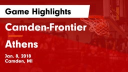 Camden-Frontier  vs Athens  Game Highlights - Jan. 8, 2018