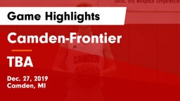 Camden-Frontier  vs TBA Game Highlights - Dec. 27, 2019