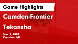 Camden-Frontier  vs Tekonsha Game Highlights - Jan. 9, 2020
