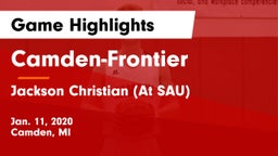 Camden-Frontier  vs Jackson Christian (At SAU) Game Highlights - Jan. 11, 2020