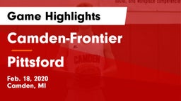 Camden-Frontier  vs Pittsford  Game Highlights - Feb. 18, 2020