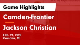 Camden-Frontier  vs Jackson Christian Game Highlights - Feb. 21, 2020