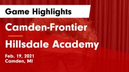 Camden-Frontier  vs Hillsdale Academy Game Highlights - Feb. 19, 2021