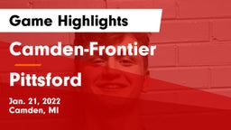 Camden-Frontier  vs Pittsford Game Highlights - Jan. 21, 2022