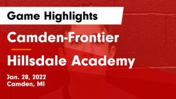 Camden-Frontier  vs Hillsdale Academy Game Highlights - Jan. 28, 2022