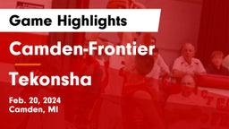 Camden-Frontier  vs Tekonsha Game Highlights - Feb. 20, 2024