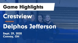 Crestview  vs Delphos Jefferson  Game Highlights - Sept. 29, 2020