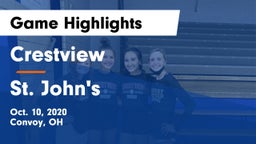 Crestview  vs St. John's  Game Highlights - Oct. 10, 2020
