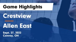 Crestview  vs Allen East  Game Highlights - Sept. 27, 2022
