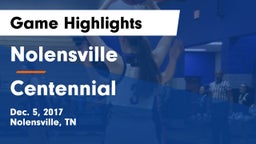 Nolensville  vs Centennial  Game Highlights - Dec. 5, 2017