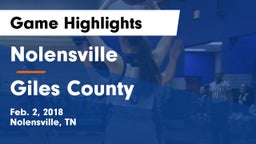 Nolensville  vs Giles County  Game Highlights - Feb. 2, 2018