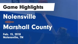 Nolensville  vs Marshall County  Game Highlights - Feb. 15, 2018