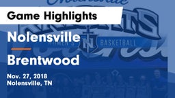 Nolensville  vs Brentwood  Game Highlights - Nov. 27, 2018
