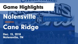 Nolensville  vs Cane Ridge  Game Highlights - Dec. 15, 2018