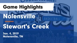 Nolensville  vs Stewart's Creek  Game Highlights - Jan. 4, 2019
