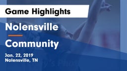 Nolensville  vs Community  Game Highlights - Jan. 22, 2019