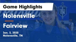 Nolensville  vs Fairview  Game Highlights - Jan. 3, 2020