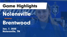 Nolensville  vs Brentwood  Game Highlights - Jan. 7, 2020