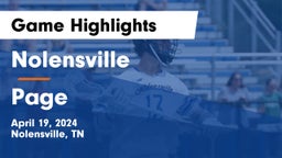 Nolensville  vs Page  Game Highlights - April 19, 2024