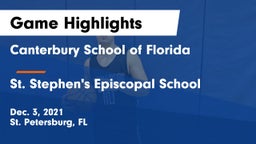 Canterbury School of Florida vs St. Stephen's Episcopal School Game Highlights - Dec. 3, 2021
