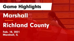 Marshall  vs Richland County  Game Highlights - Feb. 18, 2021