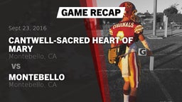 Recap: Cantwell-Sacred Heart of Mary  vs. Montebello  2016