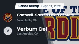 Recap: Cantwell-Sacred Heart of Mary  vs. Verbum Dei  2022