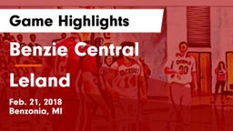 Benzie Central  vs Leland  Game Highlights - Feb. 21, 2018