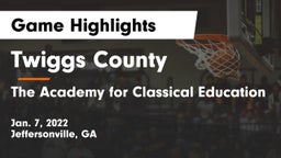 Twiggs County  vs The Academy for Classical Education Game Highlights - Jan. 7, 2022