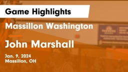 Massillon Washington  vs John Marshall  Game Highlights - Jan. 9, 2024