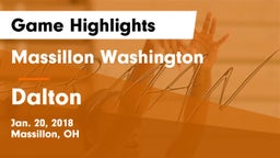 Massillon Washington  vs Dalton  Game Highlights - Jan. 20, 2018