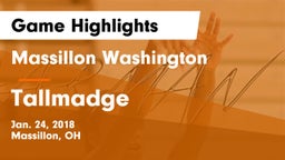 Massillon Washington  vs Tallmadge  Game Highlights - Jan. 24, 2018